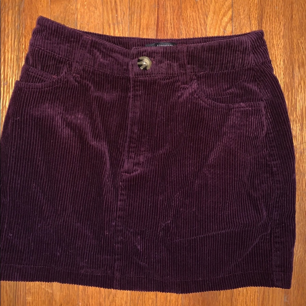 Maroon velvet skirt